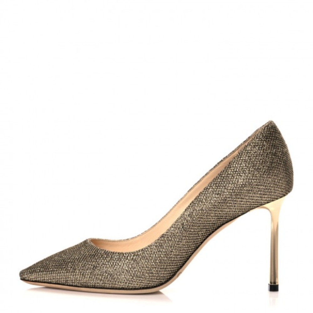 Jimmy Choo Romy 85 heels in light bronze. Size 40.5 brand new with box